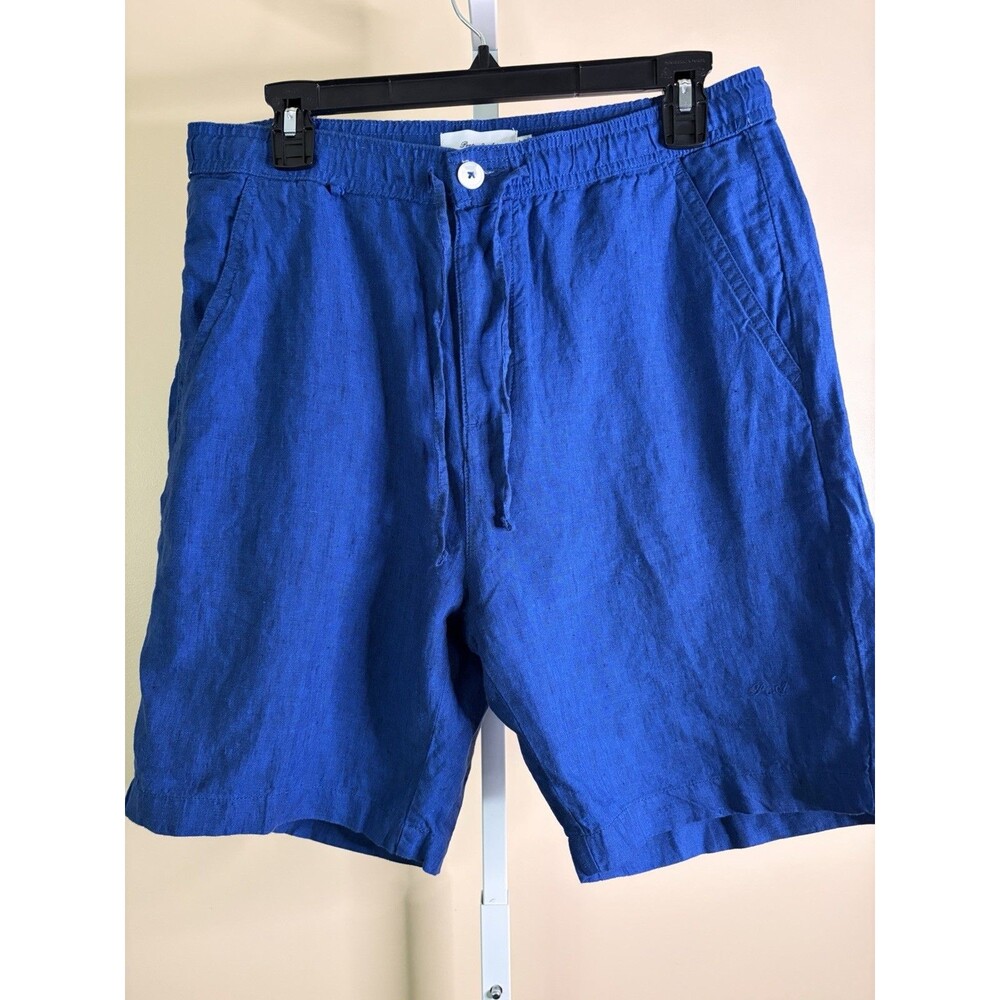 Porter & Ash Royal Blue Linen Blend Drawstring Shorts Mens M/32 Casual Preppy - Picture 2 of 15